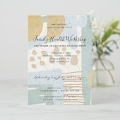 INVITATION SUBTLE AQUA MODERNE ABSTRAIT GÉOMÉTRIQUE ART ÉVÉNE (Debout devant)