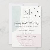 INVITATION SUBTLE AQUA MODERNE ABSTRAIT GÉOMÉTRIQUE ART ÉVÉNE (Devant)