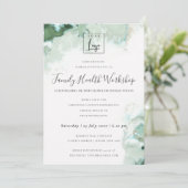 INVITATION SUBTLE AQUA MODERNE ABSTRAIT GÉOMÉTRIQUE ART ÉVÉNE (Debout devant)