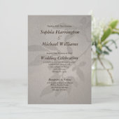 Invitation Subtle Leaves Elegant Modern Template QR Code (Debout devant)