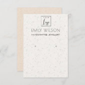 Invitation Subtle White Ceramic Texture Earring Display Logo (Devant / Derrière)