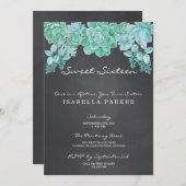 Invitation Succès sur le parti Sweet sixteen de tableau de bo (Devant / Derrière)