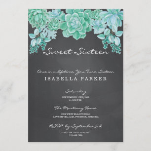 Invitation Succès sur le parti Sweet sixteen de tableau de bo