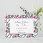 Invitation Succulent bohème et floral - Mariage (Debout devant)