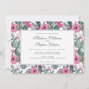 Invitation Succulent bohème et floral - Mariage