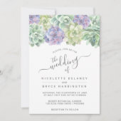 Invitation Succulent Botanique vert pourpre Mariage (Devant)