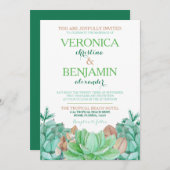 Invitation Succulent Bouquet Mariage botanique (Devant / Derrière)
