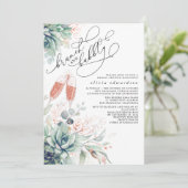 Invitation Succulent Brunch verdoyant et Fête des mariées Bub (Debout devant)