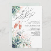 Invitation Succulent Brunch verdoyant et Fête des mariées Bub (Devant / Derrière)