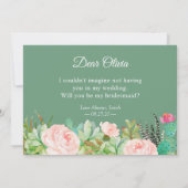 Invitation Succulent Cactus Floral Serez-Vous Ma Femme D'Accu (Dos)