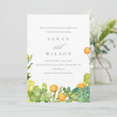 INVITATION SUCCULENT CACTUS JARDIN FLORAL MARIAGE DE COULEUR (Debout devant)
