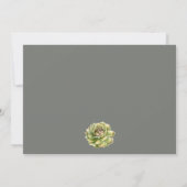 INVITATION SUCCULENT CACTUS JARDIN FLORAL MARIAGE DE COULEUR  (Dos)