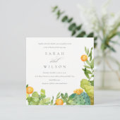 INVITATION SUCCULENT CACTUS JARDIN FLORAL MARIAGE DE COULEUR (Debout devant)