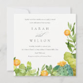 INVITATION SUCCULENT CACTUS JARDIN FLORAL MARIAGE DE COULEUR (Devant)