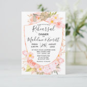 Invitation Succulent Crest Floral Mariage Dîner de répétition (Debout devant)