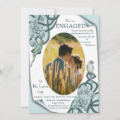 Invitation Succulent dans les couleurs du bleu menthe au (Devant)