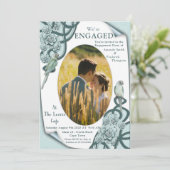 Invitation Succulent dans les couleurs du bleu menthe au (Debout devant)