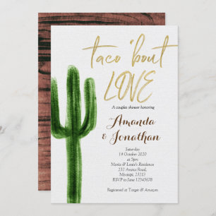 Invitation Succulent d'invitation de douche de couples de