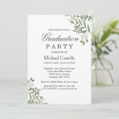 Invitation Succulent Eucalyptus Feuille Graduation Party (Debout devant)