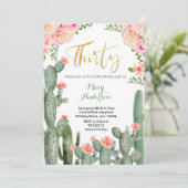 Invitation Succulent Floral Trente 30e anniversaire Invitatio (Debout devant)