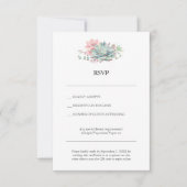 Invitation Succulent Hybrid Wedding RSVP Card with QR Code (Devant)