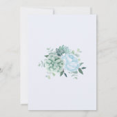 Invitation Succulent Peony Eucalyptus Dusty Mariage bleu (Dos)