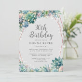 Invitation Succulent String Lights Joli 30e anniversaire (Debout devant)
