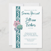 Invitation Succulent Treble Clef Thème Senior Music Considéra (Devant)