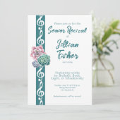 Invitation Succulent Treble Clef Thème Senior Music Considéra (Debout devant)