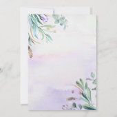 Invitation Succulent verdure violet Floral moderne Mariage (Dos)