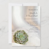 Invitation Succulent vert sur Mariage blanc (Devant)