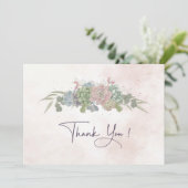 Invitation Succulent Wedding Thankyou Card (Debout devant)