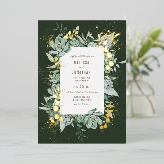 Invitation Succulente à huile de jardin (Debout devant)