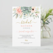 Invitation Succulente à la douche nuptiale (Debout devant)