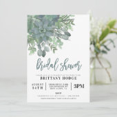 Invitation Succulente Bouquet Bridal Shower (Debout devant)