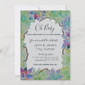 Invitation succulente de baby shower (Devant)