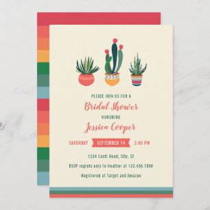Invitation succulente de Fête de la mariée de