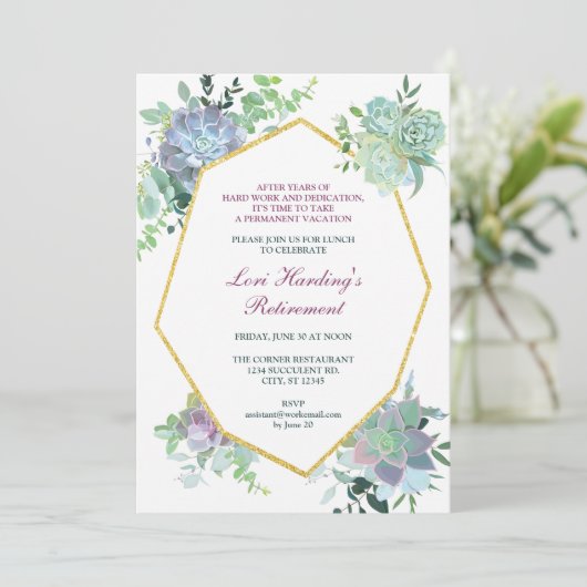 Invitation succulente de retraite (Debout devant)