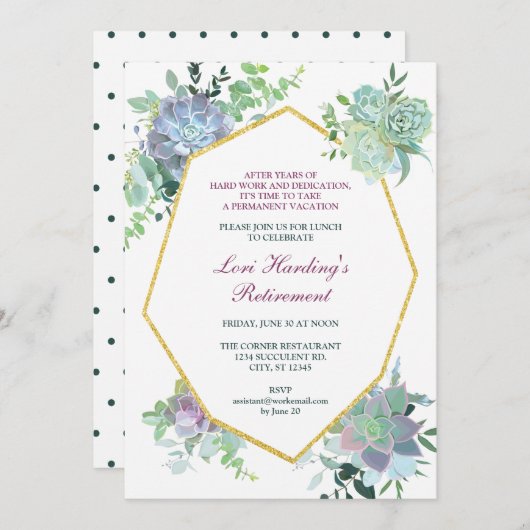 Invitation succulente de retraite (Devant / Derrière)