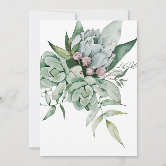 Invitation Succulente Mariage de jardin (Dos)