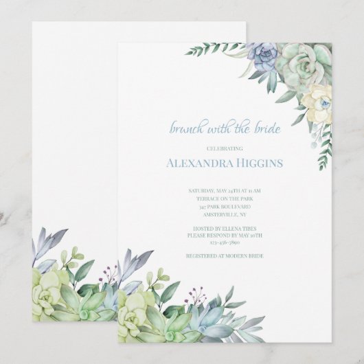 Invitation Succulentes  (Devant / Derrière)