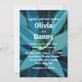 Invitation Succulentes Agave Bleu Cactus Succulentes Mariage (Devant)
