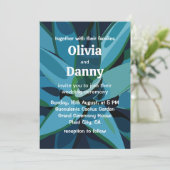 Invitation Succulentes Agave Bleu Cactus Succulentes Mariage (Debout devant)