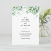Invitation Succulentes aquarelle. Mariage de cactus de verdur (Debout devant)