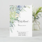 Invitation Succulentes Désertiques Aquarelle Points RSVP  (Debout devant)