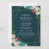 Invitation Succulentes & Or Chic Mariage (Devant)