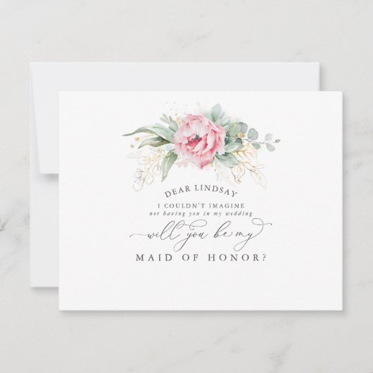 Invitation Succulentes Verdure Feuilles Demoiselle d'Honneur  (Devant)