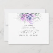 Invitation Succulentes verdure Silver Bridesmaid Proposition (Devant)