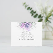 Invitation Succulentes verdure Silver Bridesmaid Proposition (Debout devant)