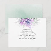 Invitation Succulentes verdure Silver Bridesmaid Proposition (Devant / Derrière)